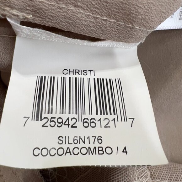 BCBGMAXAZRIA Christi Cocoacombo Striped Sheath Bodycon Silk Dress Women's 4 - Picture 8 of 9